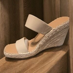 Women's Cream Wedge Sandals